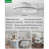 imagezouzai Low Profile Ceiling Fan with Lights and Remote 189 inch Modern Ceiling Fans Flush Mount Dimmable LED Fan Light Ceiling Fans with Lights for Bedroom Black Frosted RingWhite