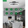 imagezouzai Low Profile Ceiling Fan with Lights and Remote 189 inch Modern Ceiling Fans Flush Mount Dimmable LED Fan Light Ceiling Fans with Lights for Bedroom Black Frosted RingBlack