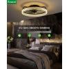 imagezouzai Low Profile Ceiling Fan with Lights and Remote 189 inch Modern Ceiling Fans Flush Mount Dimmable LED Fan Light Ceiling Fans with Lights for Bedroom Black Frosted RingBlack