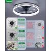 imagezouzai Low Profile Ceiling Fan with Lights and Remote 189 inch Modern Ceiling Fans Flush Mount Dimmable LED Fan Light Ceiling Fans with Lights for Bedroom Black Frosted RingBlack