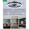 imagezouzai Low Profile Ceiling Fan with Lights and Remote 189 inch Modern Ceiling Fans Flush Mount Dimmable LED Fan Light Ceiling Fans with Lights for Bedroom Black Frosted RingWhite