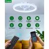imagezouzai Low Profile Ceiling Fan with Lights and Remote 189 inch Modern Ceiling Fans Flush Mount Dimmable LED Fan Light Ceiling Fans with Lights for Bedroom Black Frosted RingWhite