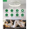 imagezouzai Low Profile Ceiling Fan with Lights and Remote 189 inch Modern Ceiling Fans Flush Mount Dimmable LED Fan Light Ceiling Fans with Lights for Bedroom Black Frosted RingWhite