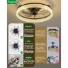 imagezouzai Low Profile Ceiling Fan with Lights and Remote 189 inch Modern Ceiling Fans Flush Mount Dimmable LED Fan Light Ceiling Fans with Lights for Bedroom Black Frosted RingBlack