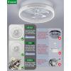 imagezouzai Low Profile Ceiling Fan with Lights and Remote 189 inch Modern Ceiling Fans Flush Mount Dimmable LED Fan Light Ceiling Fans with Lights for Bedroom Black Frosted RingWhite