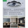 imagezouzai Low Profile Ceiling Fan with Lights and Remote 189 inch Modern Ceiling Fans Flush Mount Dimmable LED Fan Light Ceiling Fans with Lights for Bedroom Black Frosted RingBlack
