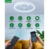 imagezouzai Low Profile Ceiling Fan with Lights and Remote 189 inch Modern Ceiling Fans Flush Mount Dimmable LED Fan Light Ceiling Fans with Lights for Bedroom Black Frosted RingBlack