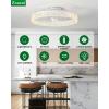 imagezouzai Low Profile Ceiling Fan with Lights and Remote 189 inch Modern Ceiling Fans Flush Mount Dimmable LED Fan Light Ceiling Fans with Lights for Bedroom Black Frosted RingWhite