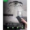 imagezouzai Low Profile Ceiling Fan with Lights and Remote 189 inch Modern Ceiling Fans Flush Mount Dimmable LED Fan Light Ceiling Fans with Lights for Bedroom Black Frosted RingBlack