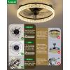 imagezouzai Low Profile Ceiling Fan with Lights and Remote 189 inch Modern Ceiling Fans Flush Mount Dimmable LED Fan Light Ceiling Fans with Lights for Bedroom Black Frosted RingBlack
