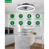 imagezouzai Low Profile Ceiling Fan with Lights and Remote 189 inch Modern Ceiling Fans Flush Mount Dimmable LED Fan Light Ceiling Fans with Lights for Bedroom Black Frosted RingBlack