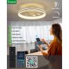 imagezouzai Low Profile Ceiling Fan with Lights and Remote 189 inch Modern Ceiling Fans Flush Mount Dimmable LED Fan Light Ceiling Fans with Lights for Bedroom Black Frosted RingWhite