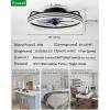 imagezouzai Low Profile Ceiling Fan with Lights and Remote 189 inch Modern Ceiling Fans Flush Mount Dimmable LED Fan Light Ceiling Fans with Lights for Bedroom Black Frosted RingBlack