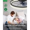 imagezouzai Low Profile Ceiling Fan with Lights and Remote 189 inch Modern Ceiling Fans Flush Mount Dimmable LED Fan Light Ceiling Fans with Lights for Bedroom Black Frosted RingBlack