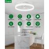 imagezouzai Low Profile Ceiling Fan with Lights and Remote 189 inch Modern Ceiling Fans Flush Mount Dimmable LED Fan Light Ceiling Fans with Lights for Bedroom Black Frosted RingWhite