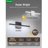 imagezouzai Modern LED Bathroom Vanity Light Bar Black IP44 Over Mirror Bath Wall Fixture 5CCT Adjustable DualSided 180 Adjustable Angle 16 inch16 inch