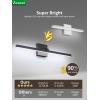 imagezouzai Modern LED Bathroom Vanity Light Bar Black IP44 Over Mirror Bath Wall Fixture 5CCT Adjustable DualSided 180 Adjustable Angle 16 inch24 inch