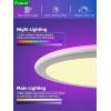imagezouzai RGB Led Flush Mount Ceiling Light with Remote Control 12 inch 22W 2400LM 3000K6500K Dimmable Color Changing Wired Light Fixture Colorful for Bedroom Kids Room Party Festival White