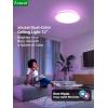 imagezouzai RGB Led Flush Mount Ceiling Light with Remote Control 12 inch 22W 2400LM 3000K6500K Dimmable Color Changing Wired Light Fixture Colorful for Bedroom Kids Room Party Festival White