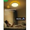 imagezouzai RGB Led Flush Mount Ceiling Light with Remote Control 12 inch 22W 2400LM 3000K6500K Dimmable Color Changing Wired Light Fixture Colorful for Bedroom Kids Room Party Festival White