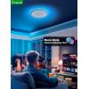imagezouzai RGB Led Flush Mount Ceiling Light with Remote Control 12 inch 22W 2400LM 3000K6500K Dimmable Color Changing Wired Light Fixture Colorful for Bedroom Kids Room Party Festival White