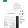 imagezouzai RGB Led Flush Mount Ceiling Light with Remote Control 12 inch 22W 2400LM 3000K6500K Dimmable Color Changing Wired Light Fixture Colorful for Bedroom Kids Room Party Festival White