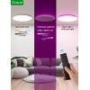 imagezouzai RGB Led Flush Mount Ceiling Light with Remote Control 12 inch 22W 2400LM 3000K6500K Dimmable Color Changing Wired Light Fixture Colorful for Bedroom Kids Room Party Festival White