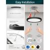 imagezouzai Third Generation LED Flush Mount Ceiling Light Dimmable 5CCT Reset 2700K3000K4000K5000K6000K7 inch 15W Ultra Thin Round Lighting Fixture for Bedroom ETL Listed 7 inch Black 12 PackBlack12 Pack