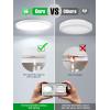 imagezouzai Third Generation LED Flush Mount Ceiling Light Dimmable 5CCT Reset 2700K3000K4000K5000K6000K7 inch 15W Ultra Thin Round Lighting Fixture for Bedroom ETL Listed 7 inch Black 12 PackWhite1 Pack