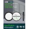imagezouzai Third Generation LED Flush Mount Ceiling Light Dimmable 5CCT Reset 2700K3000K4000K5000K6000K7 inch 15W Ultra Thin Round Lighting Fixture for Bedroom ETL Listed 7 inch Black 12 PackBlack12 Pack