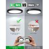 imagezouzai Third Generation LED Flush Mount Ceiling Light Dimmable 5CCT Reset 2700K3000K4000K5000K6000K7 inch 15W Ultra Thin Round Lighting Fixture for Bedroom ETL Listed 7 inch Black 12 PackBlack12 Pack