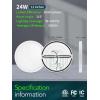 imagezouzai Third Generation LED Flush Mount Ceiling Light Dimmable 5CCT Reset 2700K3000K4000K5000K6000K7 inch 15W Ultra Thin Round Lighting Fixture for Bedroom ETL Listed 7 inch Black 12 PackWhite1 Pack