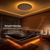 imagezouzai 12 Inch LED Flush Mount Ceiling Light Fixture with Night Light 22W 2400LM 2700K3000K3500K4000K5000K Selectable Dimmable Ceiling Lights for Bedroom Dining Room Kitchen Round White