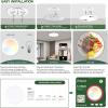 imagezouzai 12 Inch LED Flush Mount Ceiling Light Fixture with Night Light 22W 2400LM 2700K3000K3500K4000K5000K Selectable Dimmable Ceiling Lights for Bedroom Dining Room Kitchen Round White