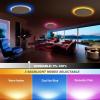 imagezouzai 12 Inch LED Flush Mount Ceiling Light Fixture with Night Light 22W 2400LM 2700K3000K3500K4000K5000K Selectable Dimmable Ceiling Lights for Bedroom Dining Room Kitchen Round White