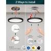 imagezouzai LED Flush Mount Ceiling Light Dimmable 5CCT Selectable 2700K3000K4000K5000K6000K7 Inch 15W Super Slim for Bedroom Energy Star ampamp ETL Listed7 inch4 PackBlack