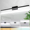 imagezouzai Second Generation Modern LED Bathroom Vanity Light Bar Black IP44 Over Mirror Bath Wall Fixture 5CCT Adjustable DualSided 180 Adjustable Angle 32 inch32 inch