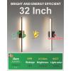 imagezouzai Second Generation Modern LED Bathroom Vanity Light Bar Black IP44 Over Mirror Bath Wall Fixture 5CCT Adjustable DualSided 180 Adjustable Angle 32 inch32 inch