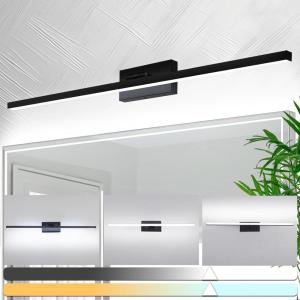 imagezouzai Second Generation Modern LED Bathroom Vanity Light Bar Black IP44 Over Mirror Bath Wall Fixture 5CCT Adjustable DualSided 180 Adjustable Angle 32 inch32 inch