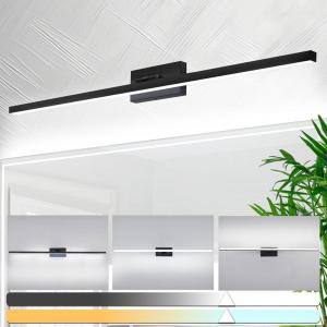 imagezouzai Second Generation Modern LED Bathroom Vanity Light Bar Black IP44 Over Mirror Bath Wall Fixture 5CCT Adjustable DualSided 180 Adjustable Angle 32 inch40 inch