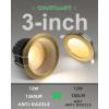 imagezouzai 12 Pack 3 Inch 5CCT LED anit Glare Down Light with Junction Box 2700K3000K3500K4000K5000K Selectable LED spot Dimmable  ETL and Energy Star Certified Black 3 inch 12 PackBronze