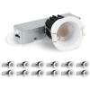 imagezouzai 12 Pack 3 Inch 5CCT LED anit Glare Down Light with Junction Box 2700K3000K3500K4000K5000K Selectable LED spot Dimmable  ETL and Energy Star Certified Black 3 inch 12 PackWhite