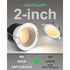 imagezouzai 12 Pack 3 Inch 5CCT LED anit Glare Down Light with Junction Box 2700K3000K3500K4000K5000K Selectable LED spot Dimmable  ETL and Energy Star Certified Black 3 inch 12 PackWhite