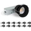 imagezouzai 12 Pack 3 Inch 5CCT LED anit Glare Down Light with Junction Box 2700K3000K3500K4000K5000K Selectable LED spot Dimmable  ETL and Energy Star Certified Black 3 inch 12 PackBlack