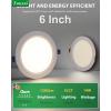 imagezouzai 24 Pack UltraThin LED Recessed Ceiling Light with Junction Box 5CCT Adjustable Dimmable CanKiller Downlight  ETL and Energy Star Certified Baffle 6 inch6 inch