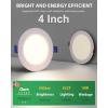 imagezouzai 24 Pack UltraThin LED Recessed Ceiling Light with Junction Box 5CCT Adjustable Dimmable CanKiller Downlight  ETL and Energy Star Certified Baffle 6 inch4 inch