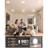 imagezouzai 24 Pack UltraThin LED Recessed Ceiling Light with Junction Box 5CCT Adjustable Dimmable CanKiller Downlight  ETL and Energy Star Certified Baffle 6 inch6 inch