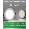 imagezouzai 24 Pack UltraThin LED Recessed Ceiling Light with Junction Box 5CCT Adjustable Dimmable CanKiller Downlight  ETL and Energy Star Certified Baffle 6 inch6 inch