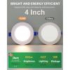 imagezouzai 24 Pack UltraThin LED Recessed Ceiling Light with Junction Box 5CCT Adjustable Dimmable CanKiller Downlight  ETL and Energy Star Certified Baffle 6 inch4 inch