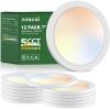 imagezouzai LED Flush Mount Ceiling Light Dimmable 5CCT Reset 2700K3000K4000K5000K6000K7Inch 15W Ultra Thin Round Lighting Fixture for Bedroom ETL ListedWhite12 Pack7 inch7INCH12PW